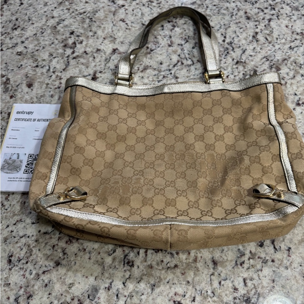 Gucci project GG Canvas Small Abbey Tote w/COA - Picture 13 of 15
